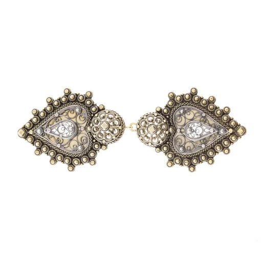 Beltespenne i gammelforgylt og oksidert sølv til Beltestakk og Vest- og Øst-Telemarksbunad, Vossasylv 080807