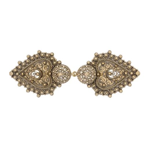 Koftespenne i gammelforgylt sølv med nål til Beltestakk og Vest- og Øst-Telemarksbunad, Vossasylv 081707