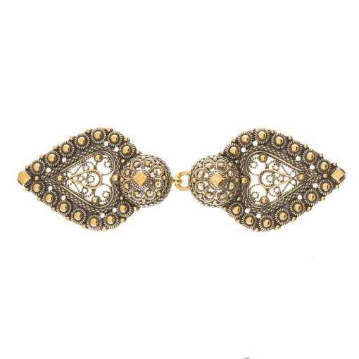 Liten koftespenne i gammelforgylt sølv med nål til Beltestakk og Telemark, Vossasylv 082707