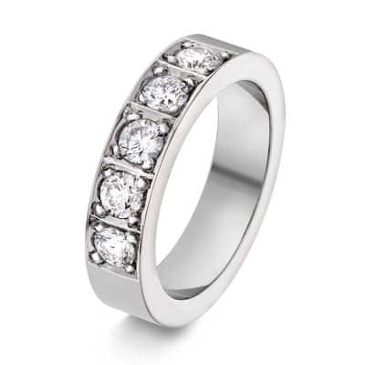 Alliansering i Hvitt Gull, Delta, 1,00 ct TWSI