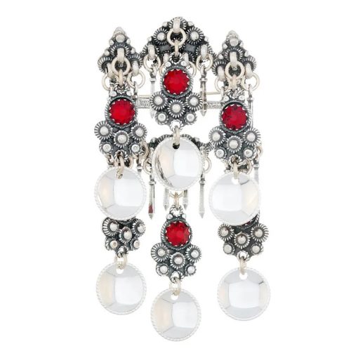 Bøheradsring nr. 14 oksydert med røde steiner