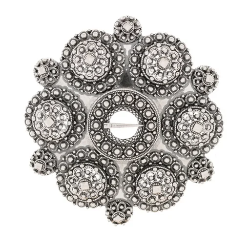 Bolesølje i oksidert sølv til Beltestakk og Øst- og Vest-Telemarksbunad, 8,6 cm, Vossasylv 132100