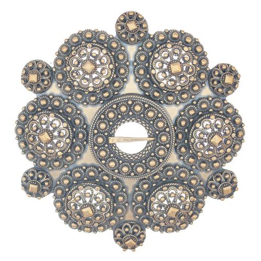 Bolesølje i gammelforgylt sølv til Beltestakk og Øst- og Vest-Telemarksbunad, 8,6 cm, Vossasylv 132700