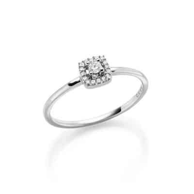 Diamantring i hvitt gull Str. 56