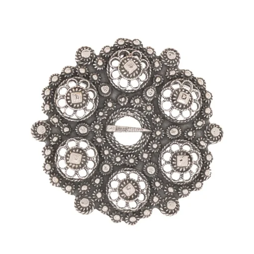 Bolesølje til barn i oksidert sølv til Beltestakk og Øst- og Vest-Telemarksbunad, 4 cm, Vossasylv 160100