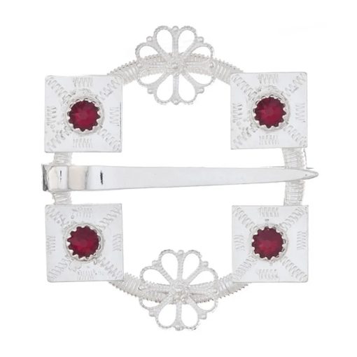 Halsring Fana nr. 1 lys med røde steiner