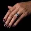 Fasettring i hvitt gul med diamant 0.12ct (TWSI) - Bilde 2
