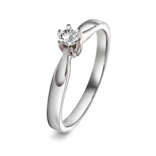 Capella ring i hvitt gull, Diamant 0.10ct (WSI)