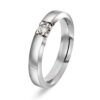 Alliansering Alpha i hvitt gull, Diamant 0.10ct (WSI)