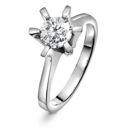 Enstensring i hvitt gull, Diamant 0.50ct (TWSI)
