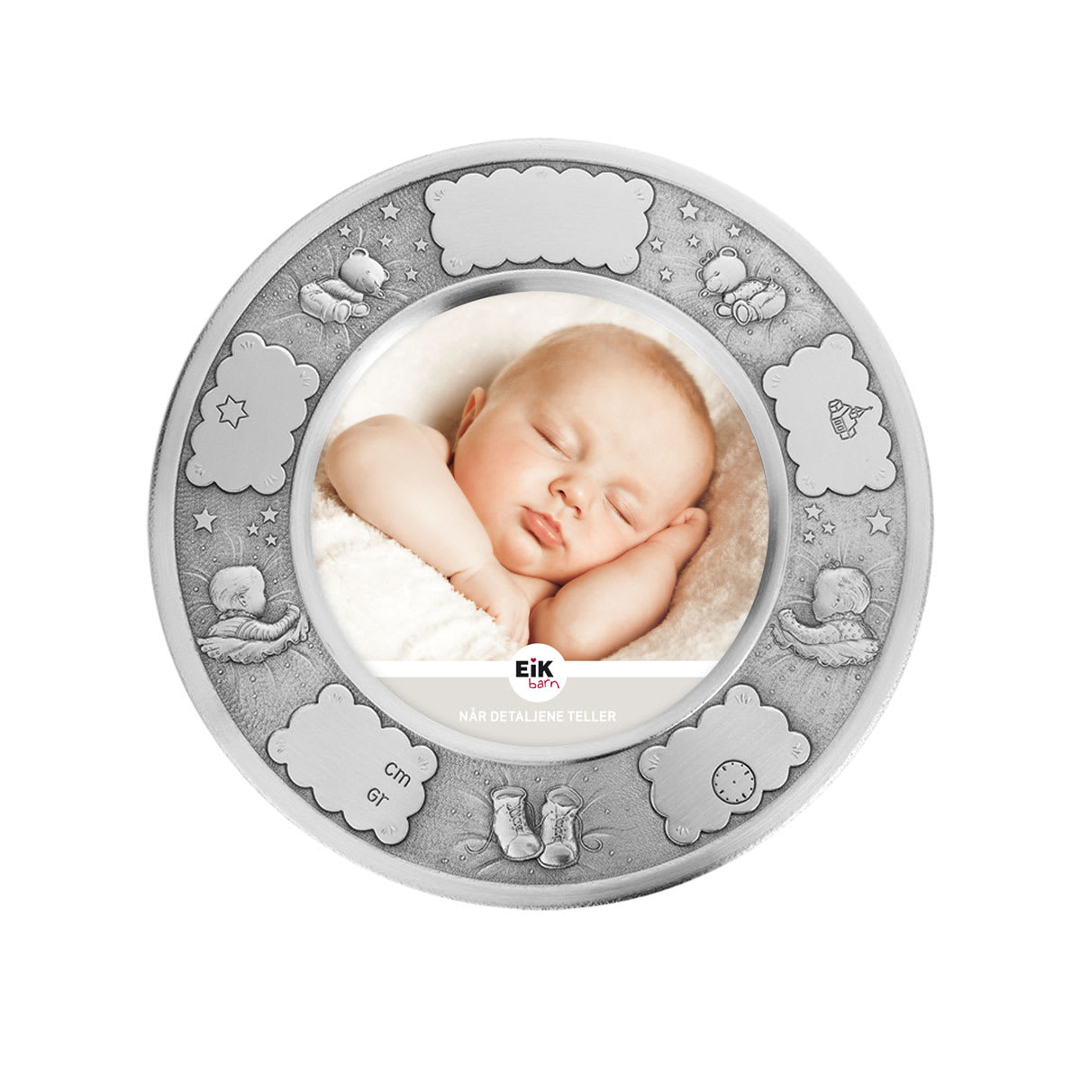 EIK Barn - Bitteliten Liten dåpsramme i tinn