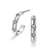 Fasett creoler i hvitt gull, Diamant 0.06ct (TWSI)