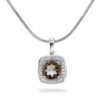 Smykke i hvitt gull, Røkkvarts og Diamant 0.07ct (WSI)