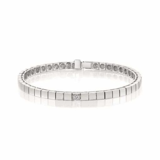 Delta armbånd i hvitt gull, Diamant 0.10ct (TWSI)