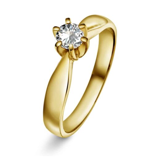 Capella ring i gult gull, Diamant 0.30ct (WSI)