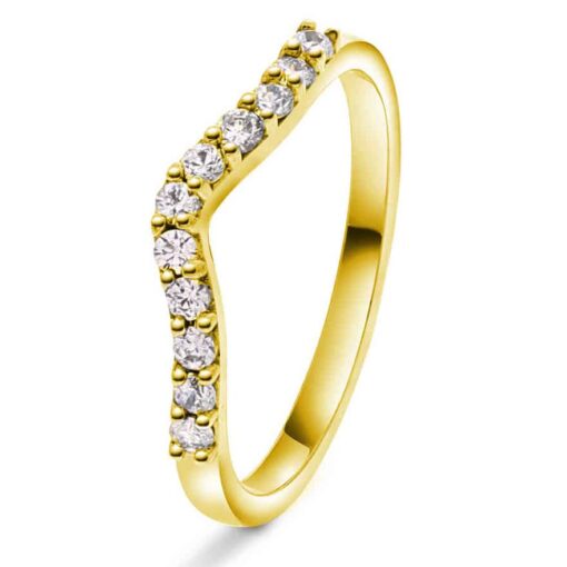 Ring i gull med diamant 0,22 ct wsi