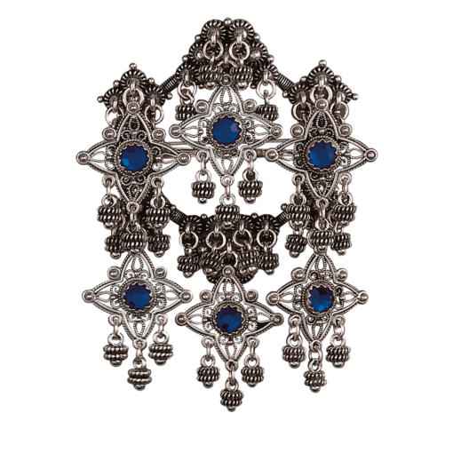 Bøheradsring oksydert med blå stener