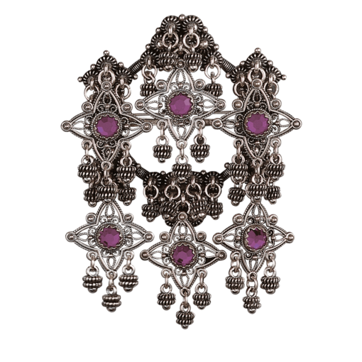 Bøheradsring oksydert med lilla stener