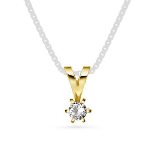 Capella anheng i gull, Diamant 0.20ct (WSI)