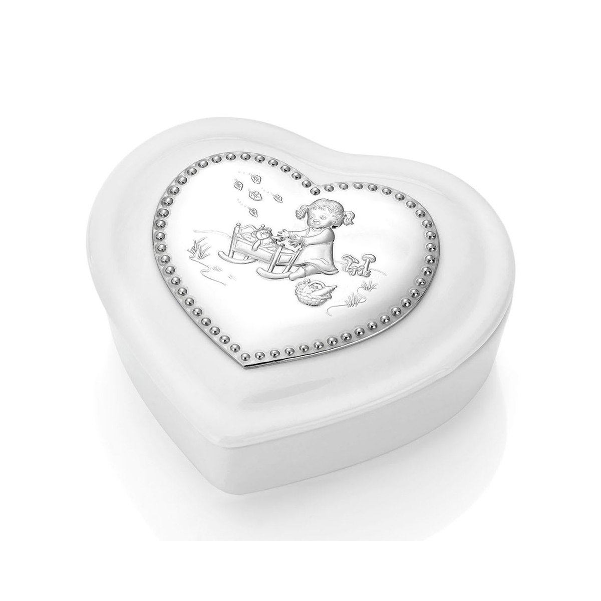EIK Barn - Hjertevenn smykkeskrin i porselen med tinndekor