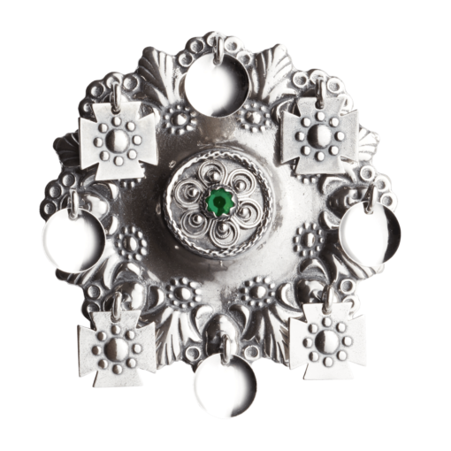 Glibbsølje nr. 12, oksydert med grønn stein