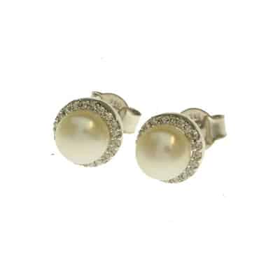 Ørepynt 0,16ct Wsi perle 585