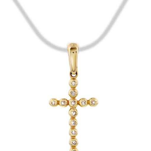Hjerteanheng i gull med diamanter 0.03ct