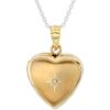 Medaljong i gull med diamant (0.01ct)