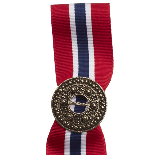 17.mai-sløyfepin 2-i-1, gamalforgylt