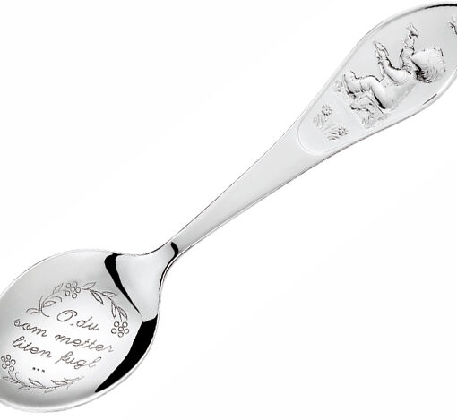 Du som metter liten fugl, barneskje til gutt