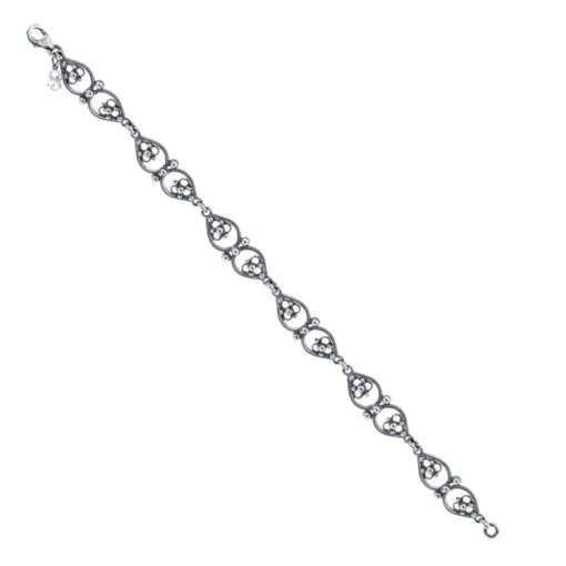 Filigran armband, drope, oksidert