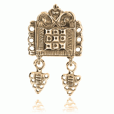 Beltestøl nr. 5 gammelforgylt, med stort øsken bak