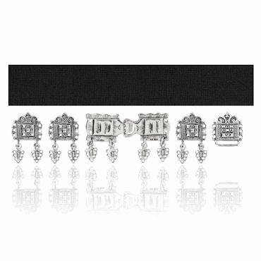 Bunadbelte sort komplett med oksydert sølv