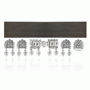 Bunadbelte sort skinn komplett med oksydert sølv