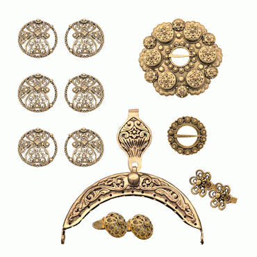 Bunadsølv pakke Øst-Telemark nr. 1 gammelforgylt