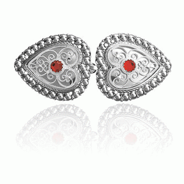 Hekter nr. 6 liten lys oksydert rød sten