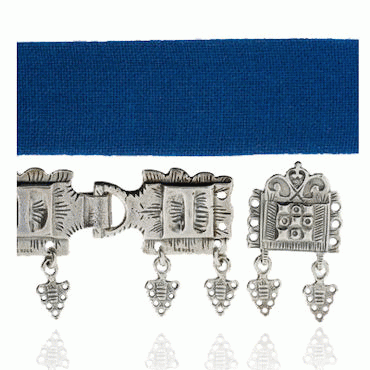 Startpakke bunadbelte blått oksydert sølv