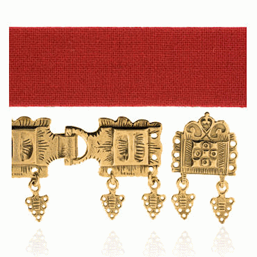 Startpakke bunadbelte rødt g.forgylt sølv