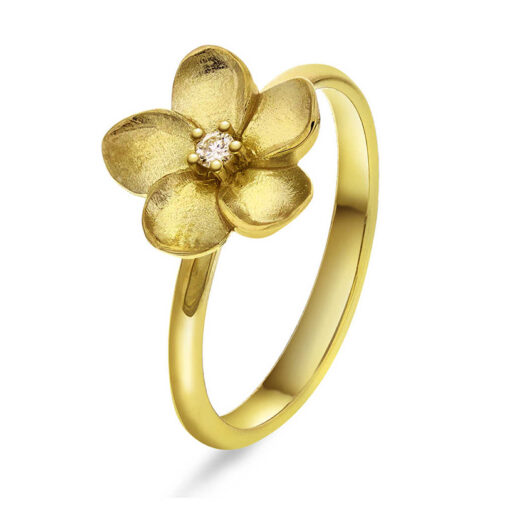 Ring i gull med diamant 0,03 WSI
