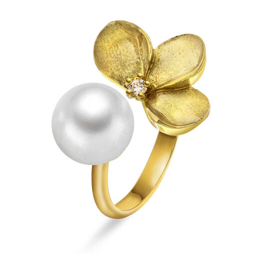 Ring i gull med diamant 0,05 WSI