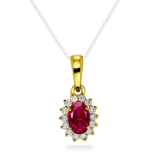 Anheng i gull med diamant 0.14 ct WSI
