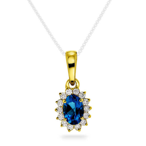 Anheng i gull med diamant 0.14 ct WSI