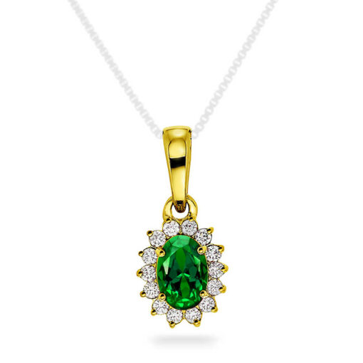 Anheng i gull med diamant 0.14 ct WSI