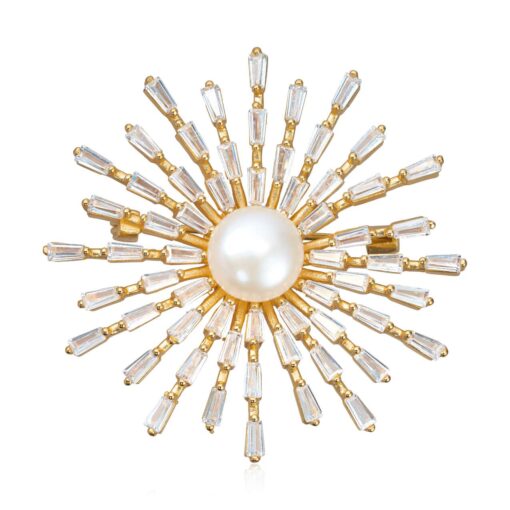 Nål i sølv forgylt