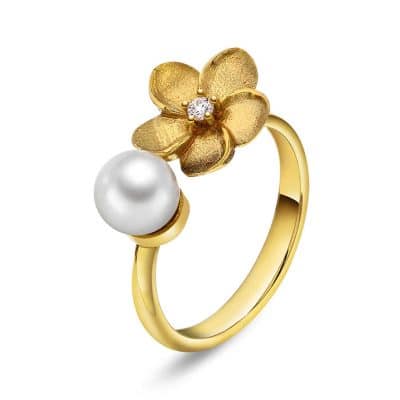 Ring i gull med diamant 0,03 WSI