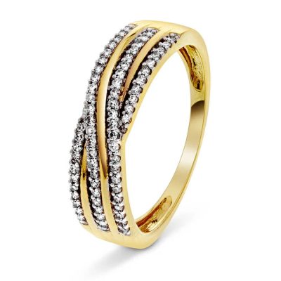 Ring i gull med diamant 0,21 ct WSI