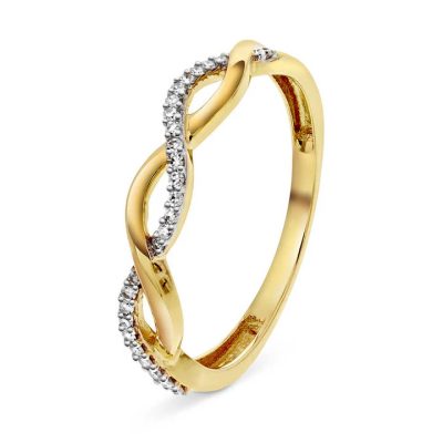 Ring i gull med diamant 0,09 ct WSI