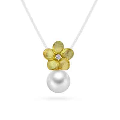 Anheng i gull med diamant 0,03 WSI