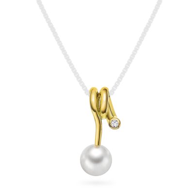 Anheng i gull med diamant 0,02 ct WSI