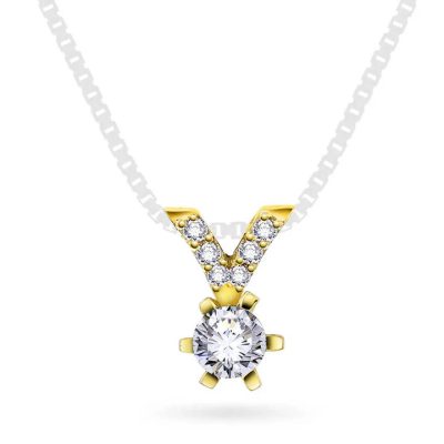 Superstar anheng i gult gull med diamant 0,36 ct TWSI